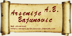 Arsenije Bajunović vizit kartica
